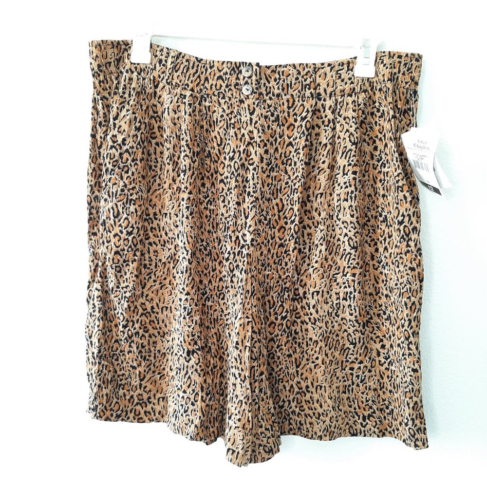 NWT Norton McNaughton Vintage Shorts Leopard Print